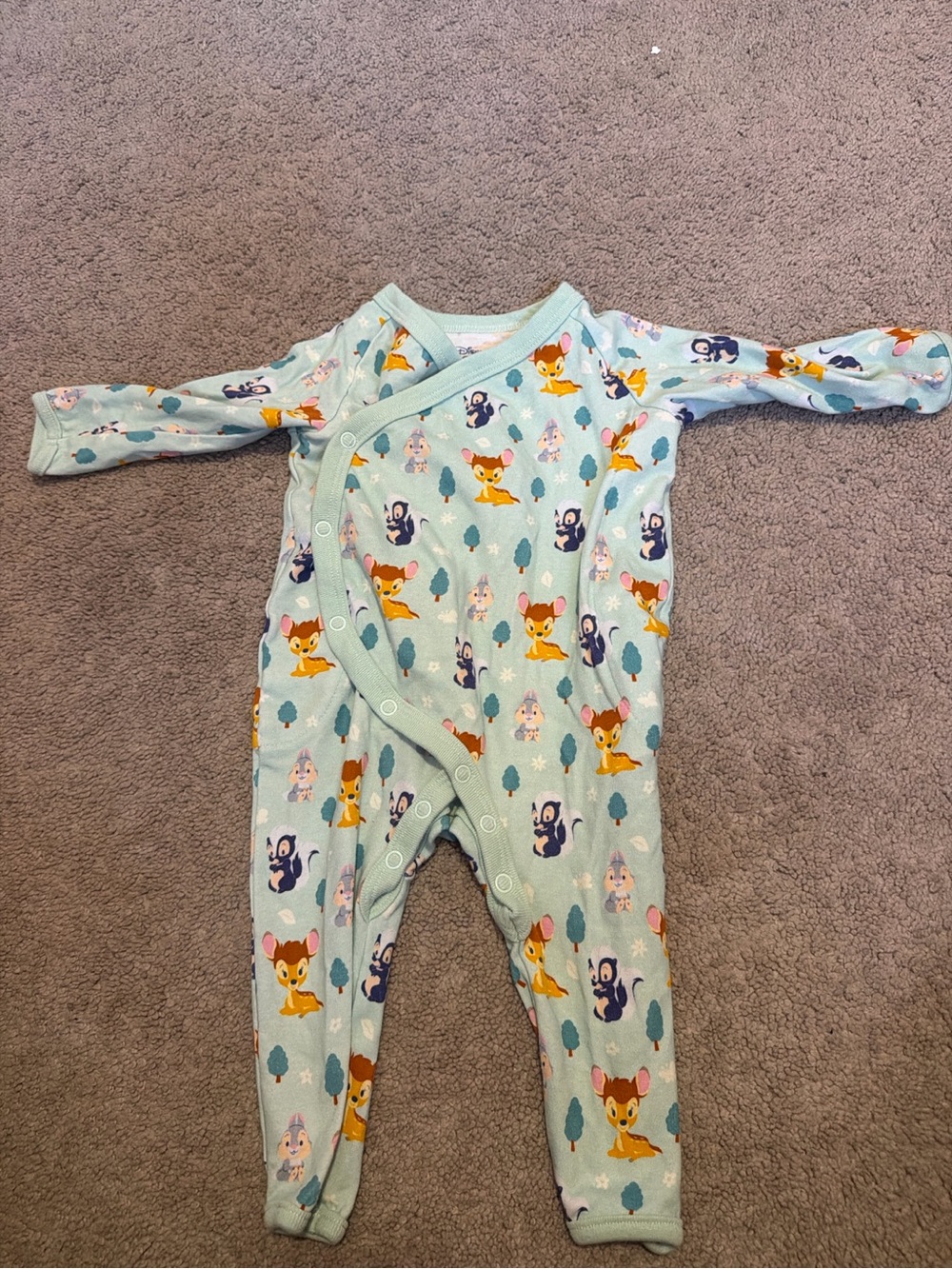 Disney Light Blue Woodland Character Snap-Front One-Piece